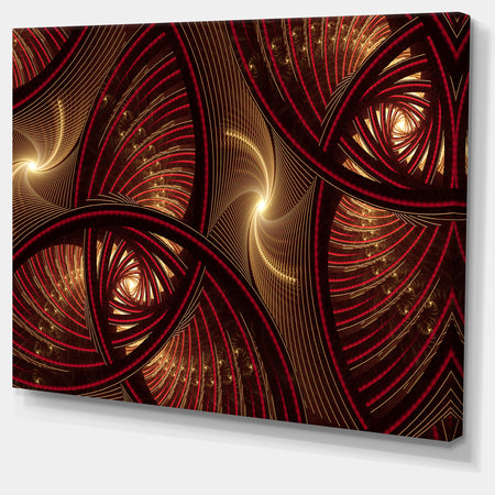 Brown Symmetrical Fractal Pattern - Floral Canvas Wall Art