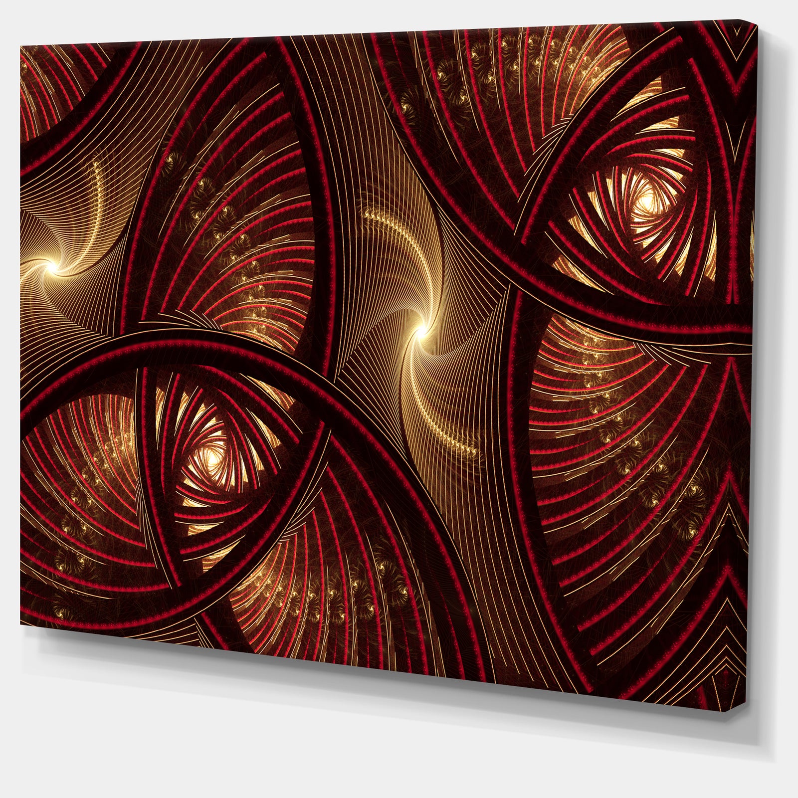 Brown Symmetrical Fractal Pattern - Floral Canvas Wall Art