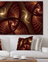 Brown Symmetrical Fractal Pattern - Floral Canvas Wall Art