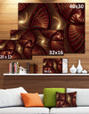 Brown Symmetrical Fractal Pattern - Floral Canvas Wall Art