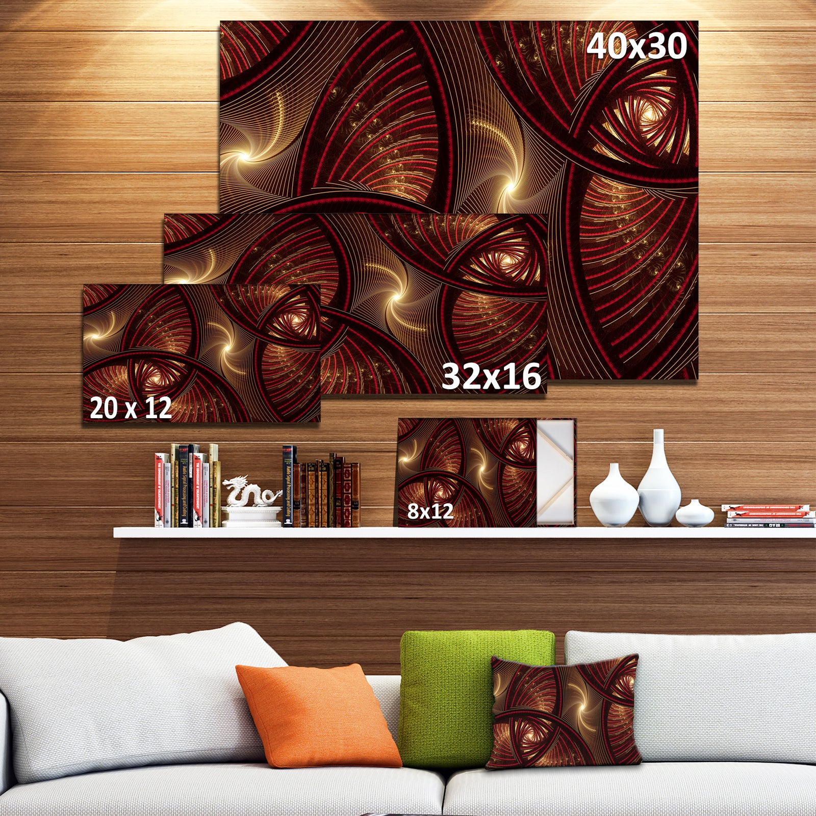 Brown Symmetrical Fractal Pattern - Floral Canvas Wall Art