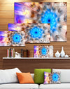 Blue Fractal Petals Dandelion - Floral Canvas Wall Art