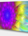 Purple Fractal Petals Dandelion - Floral Canvas Wall Art