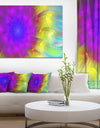 Purple Fractal Petals Dandelion - Floral Canvas Wall Art