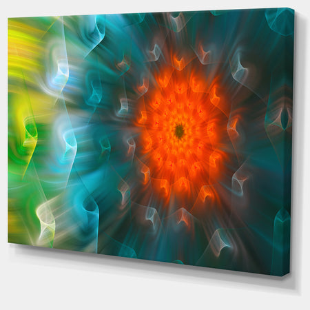 Multi-Color Fractal Petals Dandelion - Floral Canvas Wall Art