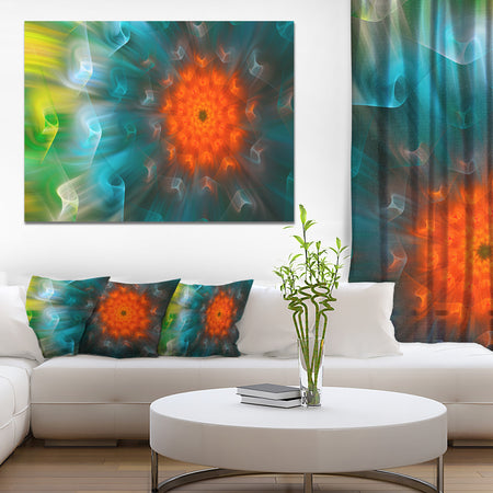 Multi-Color Fractal Petals Dandelion - Floral Canvas Wall Art
