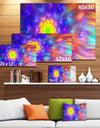 Bright Blue Fractal Petals Dandelion - Floral Canvas Wall Art