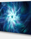 Splaying Bright Blue Fireworks - Floral Wall Art on Canvas