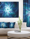 Splaying Bright Blue Fireworks - Floral Wall Art on Canvas