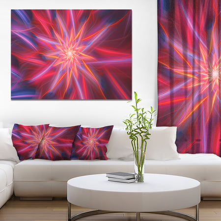 Shining Red Purple Exotic Flower - Floral Wall Art on Canvas