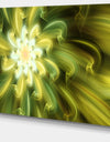 Dance of Yellow Fractal Petals - Extra Large Floral Wall Art on Canvas