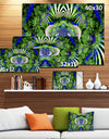 Green Magical Fairy Pattern - Extra Large Floral Wall Art on Canvas