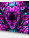 Purple Cold Mystical Heart - Extra Large Floral Wall Art on Canvas