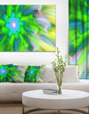 Dance of Green Flower Petals - Extra Large Floral Wall Art on Canvas