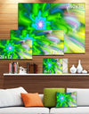 Dance of Green Flower Petals - Extra Large Floral Wall Art on Canvas