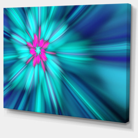 Rotating Blue Fireworks - Extra Large Floral Wall Art on Canvas