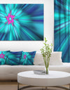 Rotating Blue Fireworks - Extra Large Floral Wall Art on Canvas