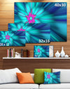 Rotating Blue Fireworks - Extra Large Floral Wall Art on Canvas