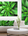 Exotic Green Flower Petals - Extra Large Floral Wall Art on Canvas