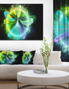 Green Fractal Vortices of Energy - Extra Large Floral Wall Art on Canvas