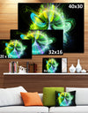 Green Fractal Vortices of Energy - Extra Large Floral Wall Art on Canvas