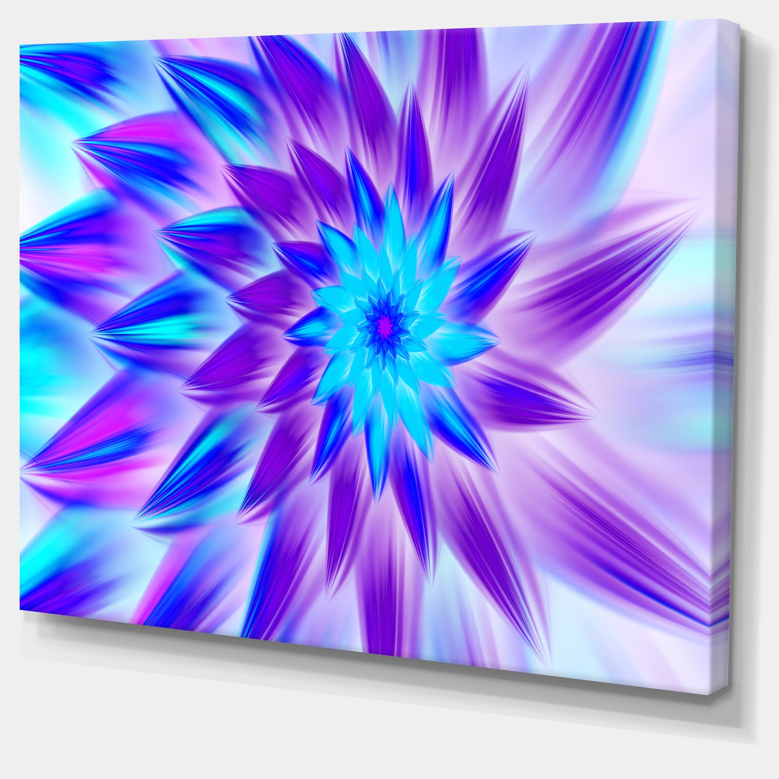 Exotic Blue Flower Petals - Extra Large Floral Wall Art on Canvas