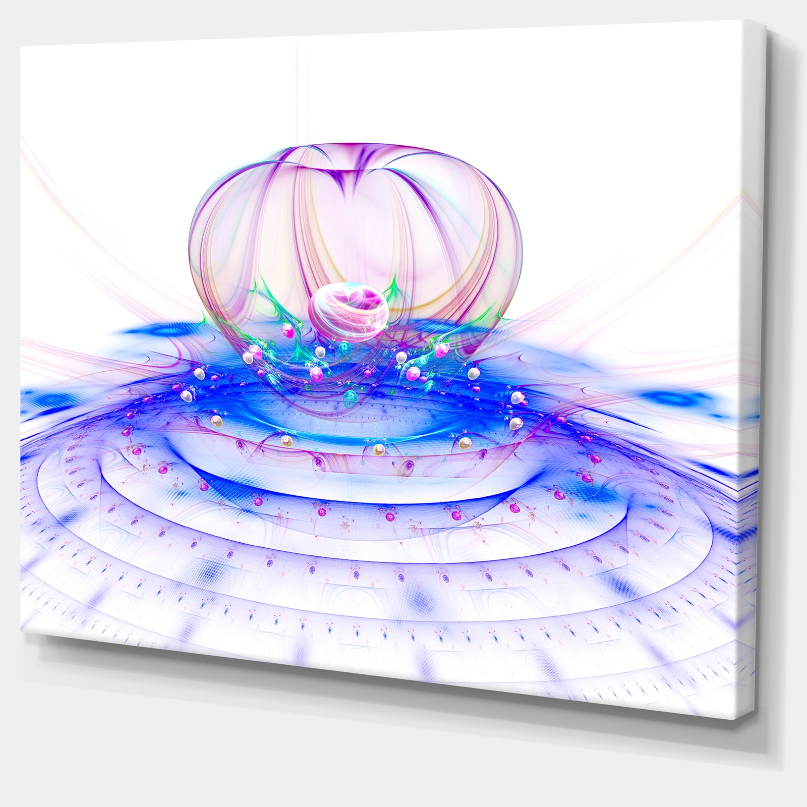 Spectacular Blue 3D Surreal Art - Extra Large Floral Wall Art on Canvas