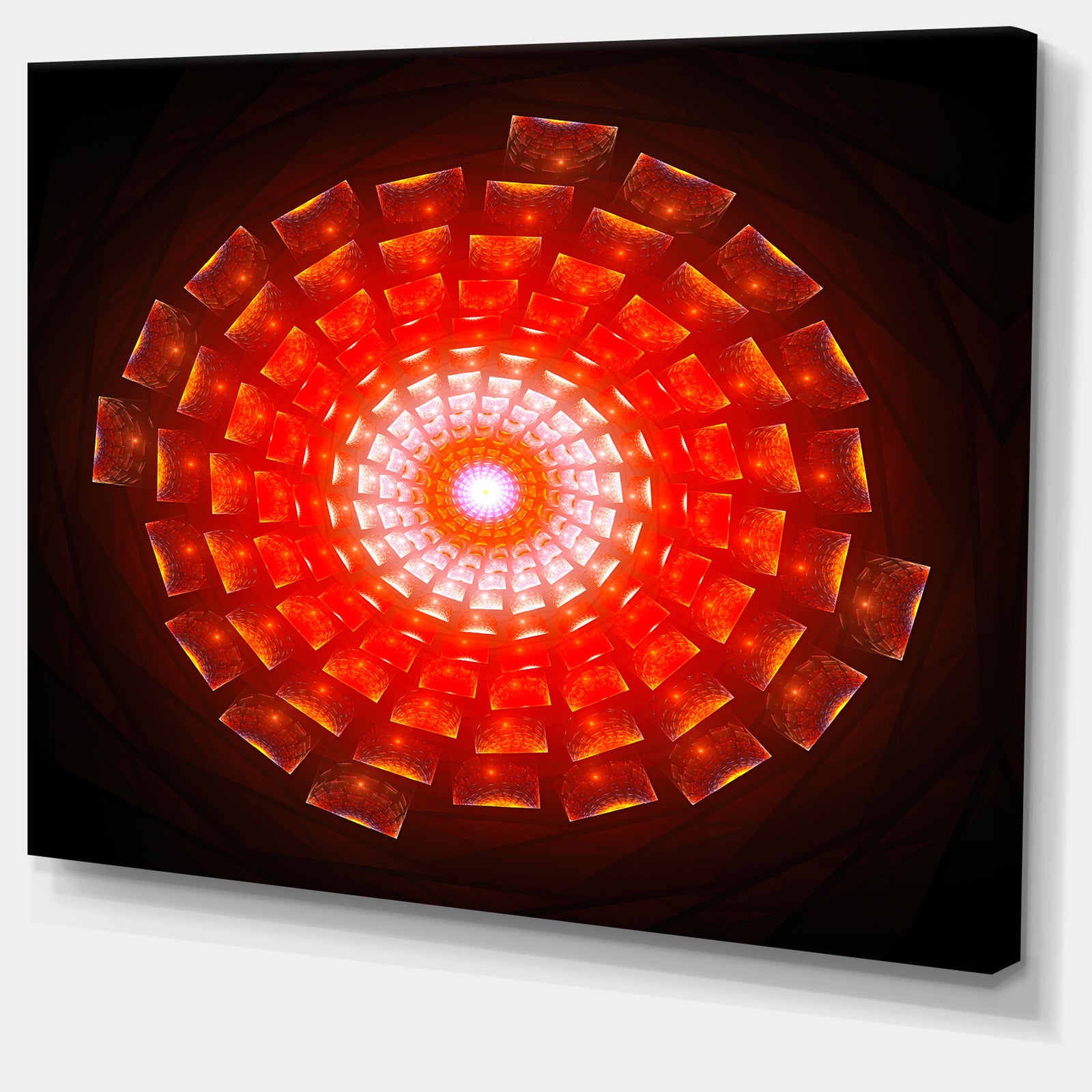Circular Vortex Broken Particles - Extra Large Floral Wall Art on Canvas