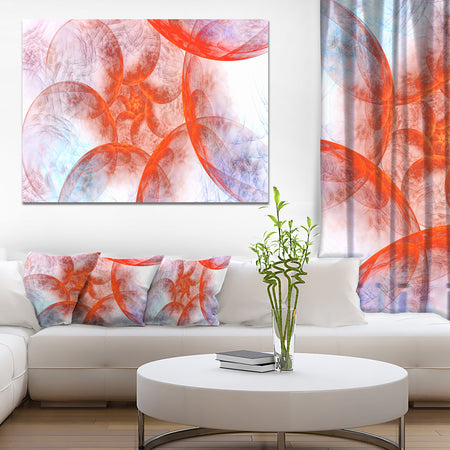 Large Red Fractal Circles - Extra Large Floral Wall Art on Canvas