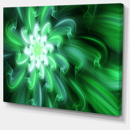 Large Green Exotic Flower Petals - Extra Large Floral Wall Art on Canvas