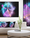 Blue Fractal Vortices of Energy - Extra Large Floral Wall Art on Canvas