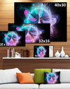 Blue Fractal Vortices of Energy - Extra Large Floral Wall Art on Canvas