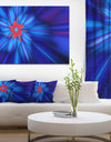 Rotating Fractal Blue Fireworks - Extra Large Floral Wall Art on Canvas