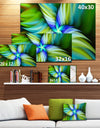 Rotating Fractal Green Star - Extra Large Floral Wall Art on Canvas