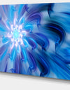 Dance of Blue Fractal Flower Petals - Extra Large Floral Wall Art on Canvas