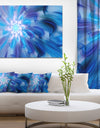 Dance of Blue Fractal Flower Petals - Extra Large Floral Wall Art on Canvas