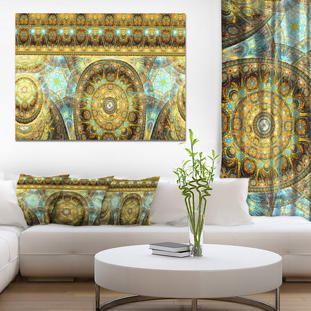 Brown Extraterrestrial Life Cells - Extra Large Floral Wall Art on Canvas