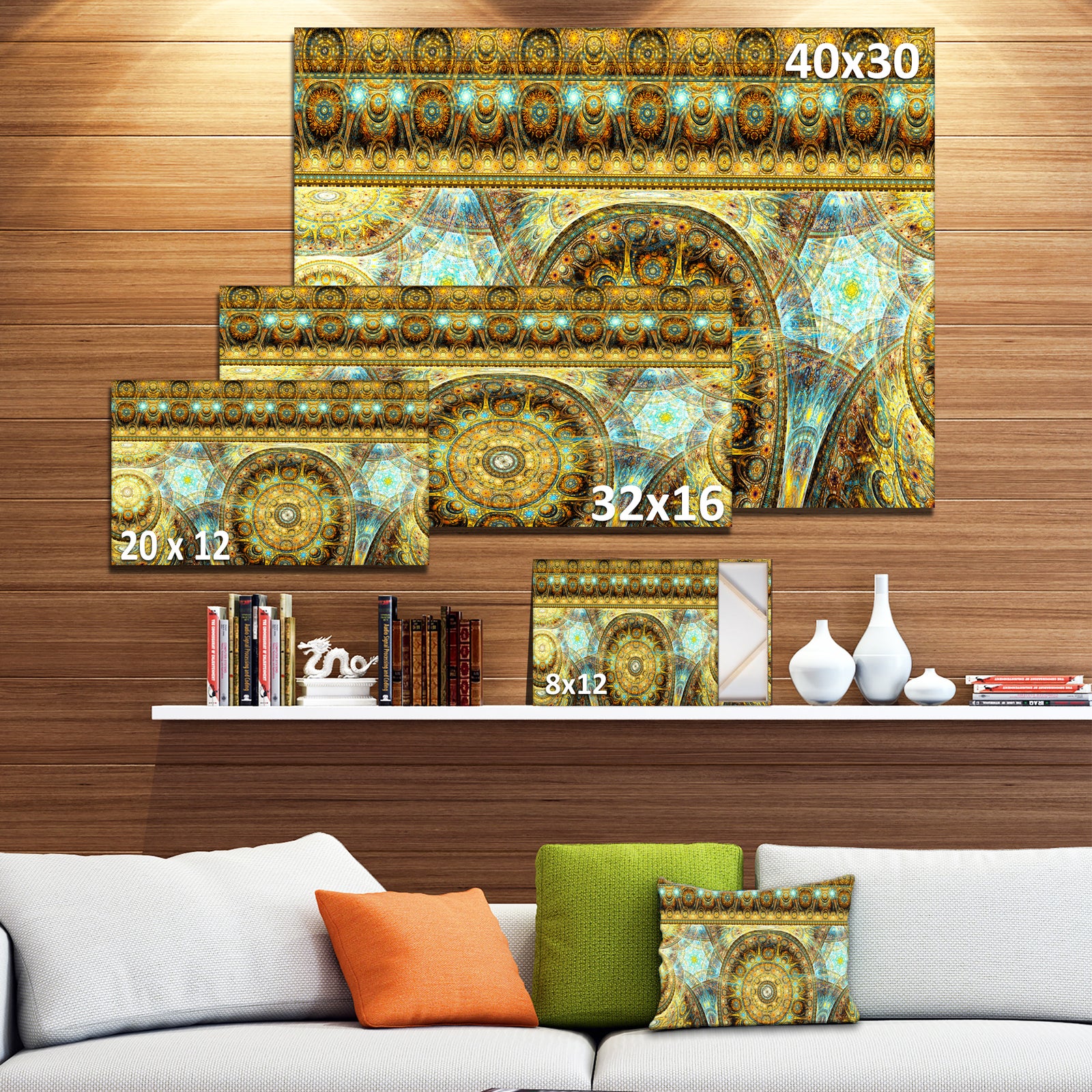 Brown Extraterrestrial Life Cells - Extra Large Floral Wall Art on Canvas