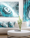 Blue Fractal Flying Saucer - Extra Large Floral Wall Art on Canvas