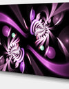 Purple on Black 3D Surreal Art - Extra Large Floral Wall Art on Canvas