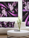 Purple on Black 3D Surreal Art - Extra Large Floral Wall Art on Canvas