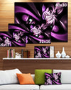 Purple on Black 3D Surreal Art - Extra Large Floral Wall Art on Canvas