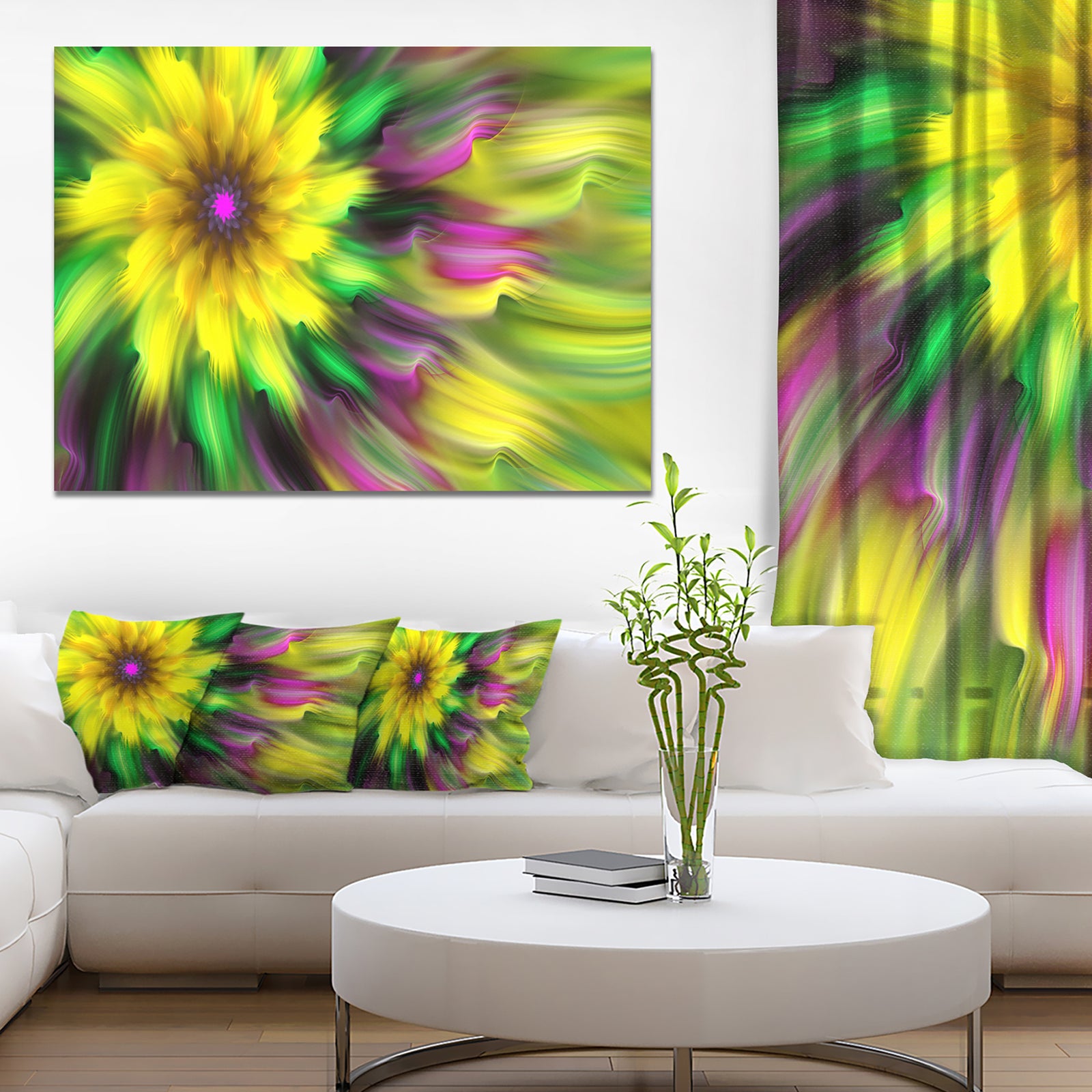 Dance of Yellow Exotic Flower - Modern Floral Art
