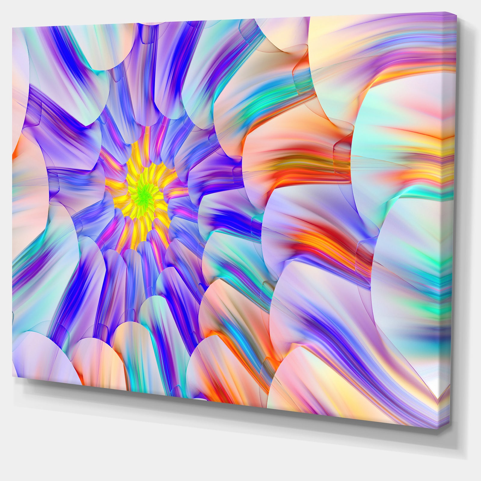 Multi-Colored Stain Glass with Spirals - Modern Floral Art