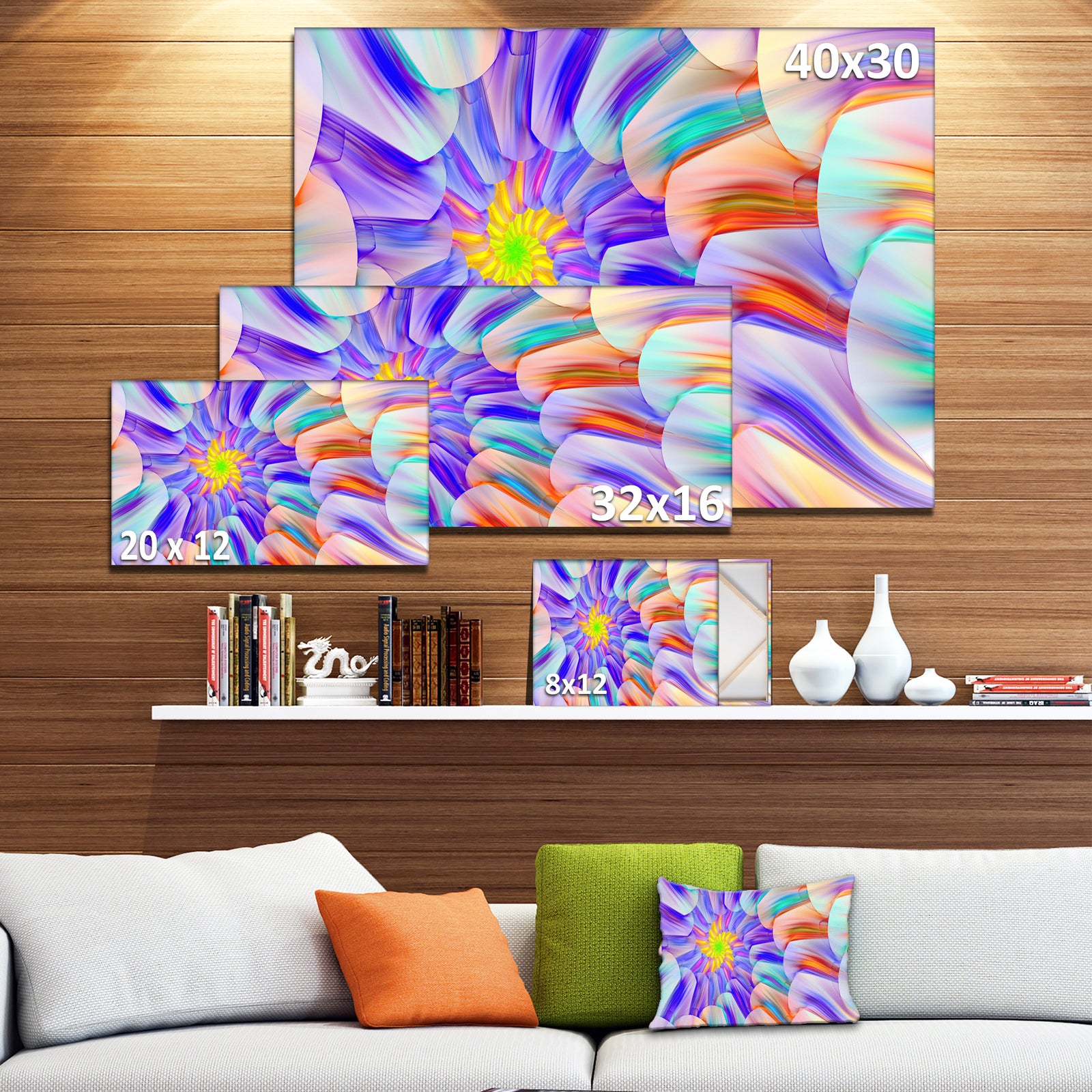 Multi-Colored Stain Glass with Spirals - Modern Floral Art