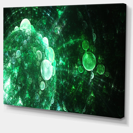 Green Spherical Water Droplets - Modern Floral Art