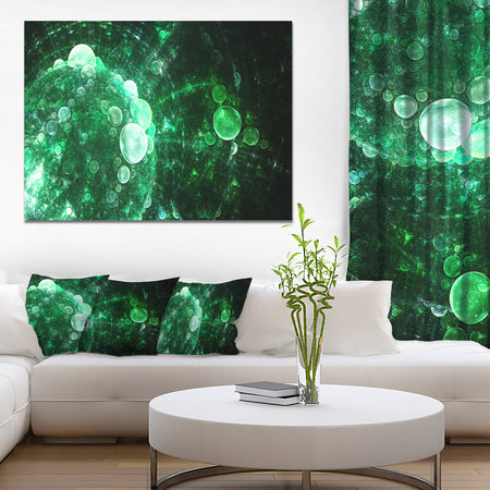 Green Spherical Water Droplets - Modern Floral Art