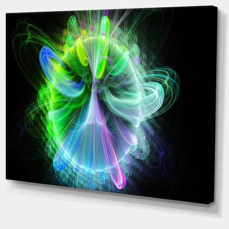 Bright Blue Fractal Vortices of Energy - Modern Floral Art