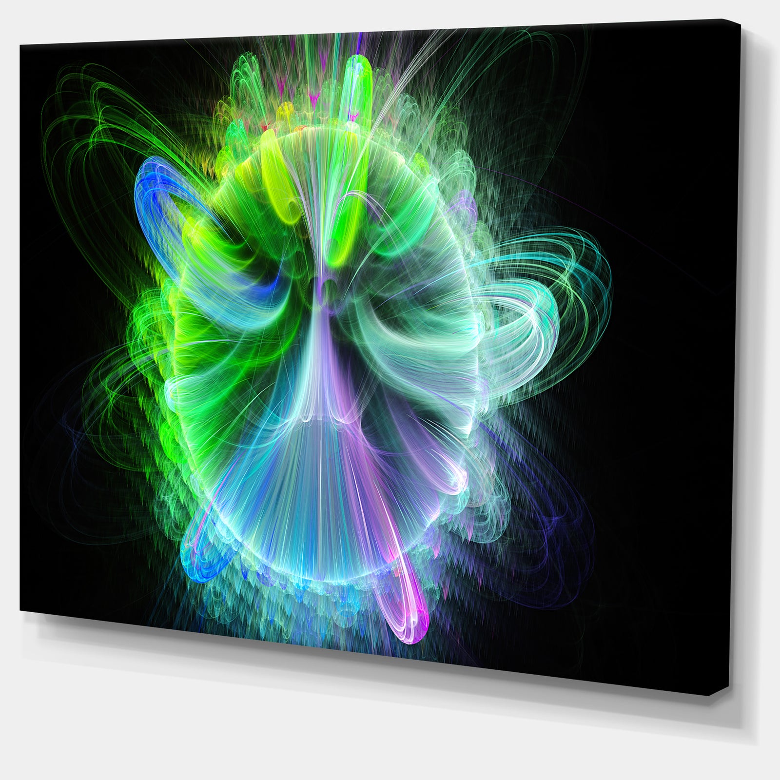 Bright Blue Fractal Vortices of Energy - Modern Floral Art
