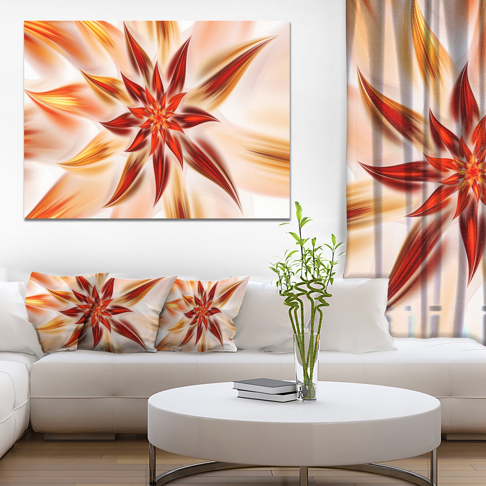 Dance of Brown Exotic Flower - Modern Floral Art